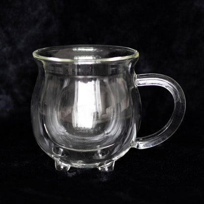 Glass Cauldron Mug | Clear Double Walled | Calming Colour