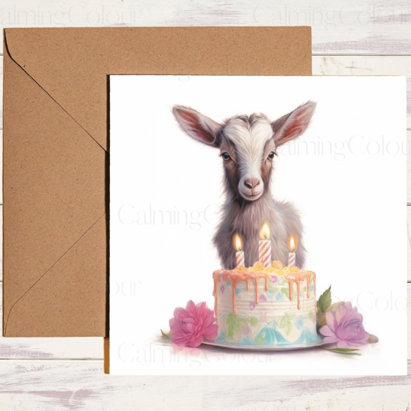 Goat Birthday Card | Greeting Card for Goat Lover | Birthday Card