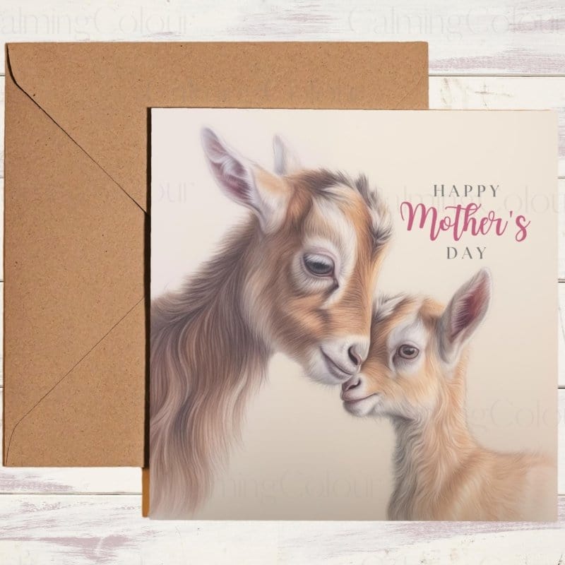 Goat Mother's Day | Greeting Card for Mum | Mother's Day Card