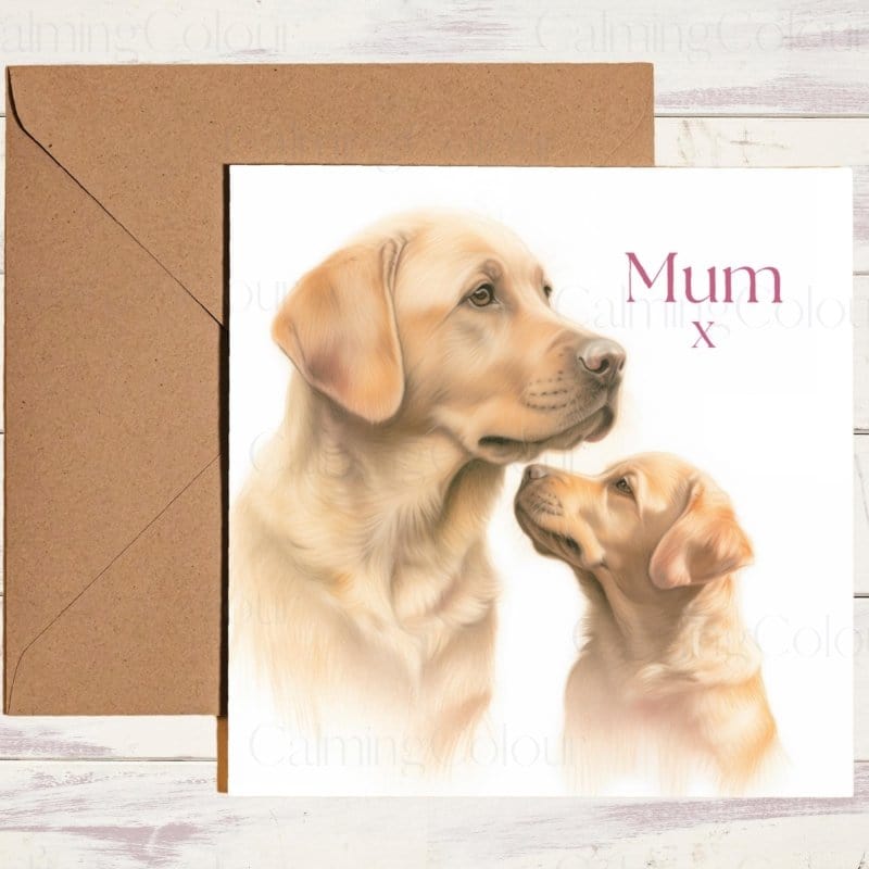 Gold Labrador Mother's Day Card | Dog Greeting Card for Mum | Mother's Day Card