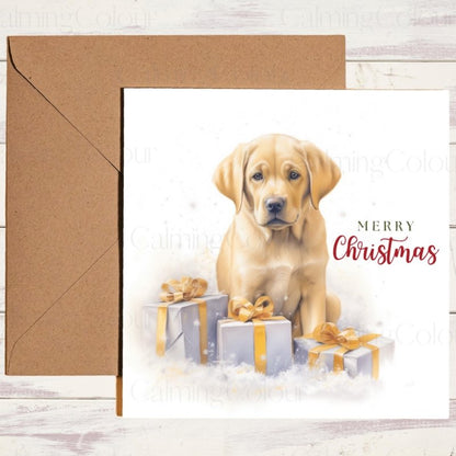 Gold Labrador Puppy Christmas Card | Christmas Card