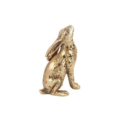 Gold - Tone Hare | Resin Midnight Hare Ornament | Calming Colour