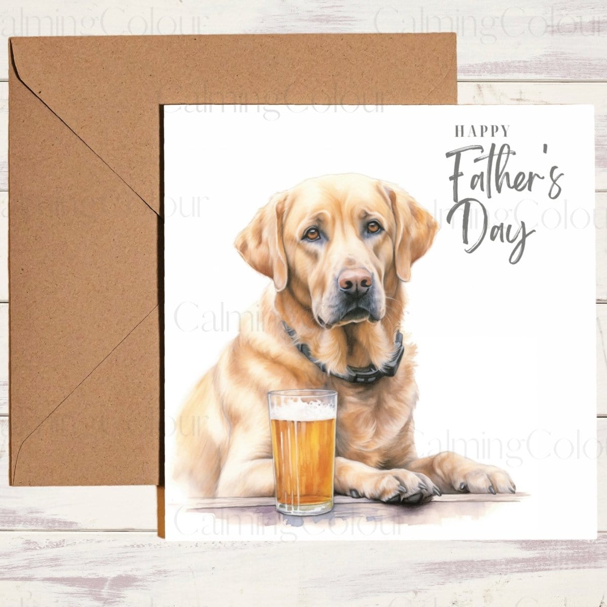 Golden Labrador Father's Day Card | Calming Colour