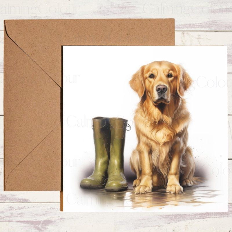 Golden Retriever Dad Card | Father’s Day Greeting | Father's Day