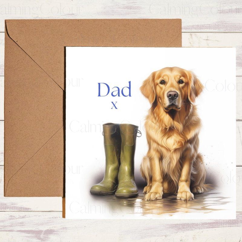 Golden Retriever Dad Card | Father’s Day Greeting | Father's Day