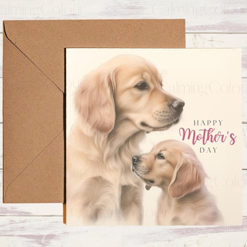 Golden Retriever Mother's Day | Dog Greeting Card for Mum | Mother's Day Card