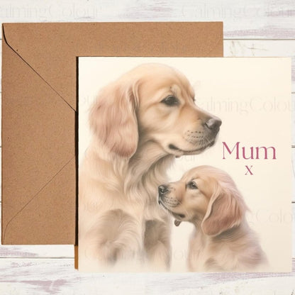 Golden Retriever Mother's Day | Dog Greeting Card for Mum | Mother's Day Card