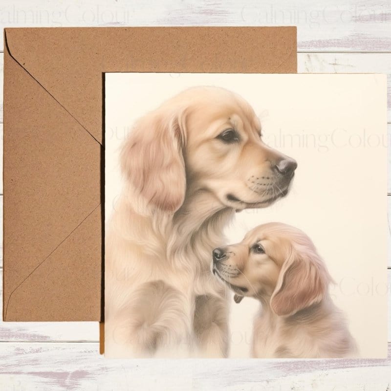 Golden Retriever Mother's Day | Dog Greeting Card for Mum | Mother's Day Card