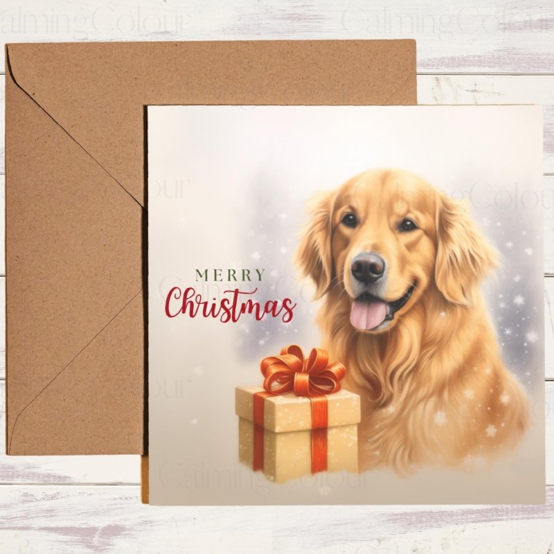 Golden Retriever Smiling | Christmas Card | Christmas Card