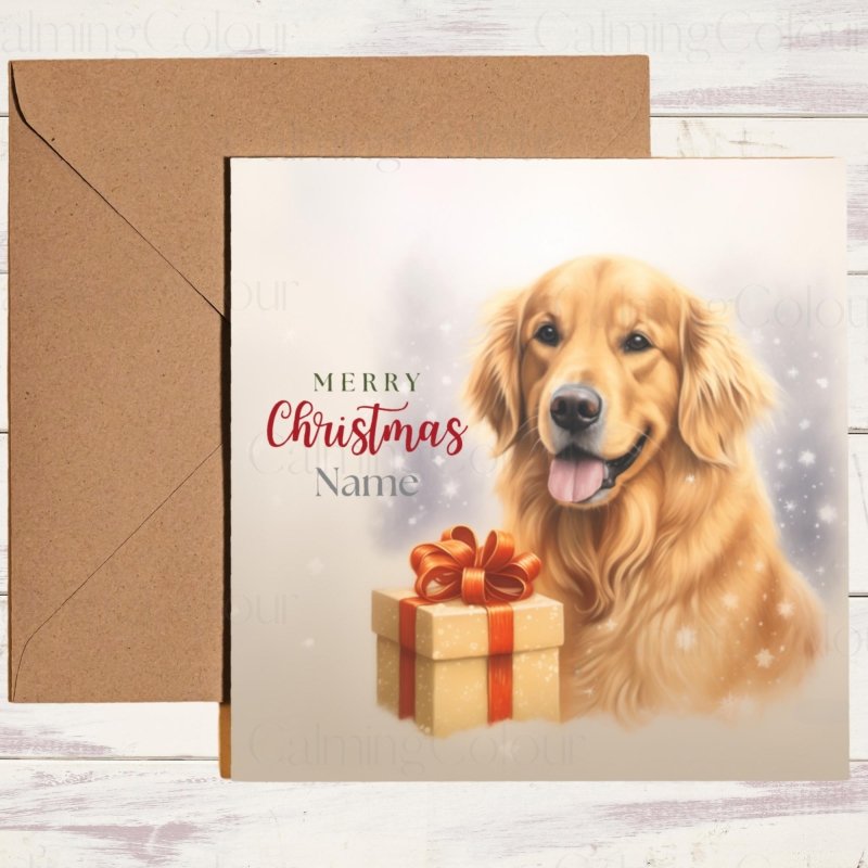 Golden Retriever Smiling | Christmas Card | Christmas Card