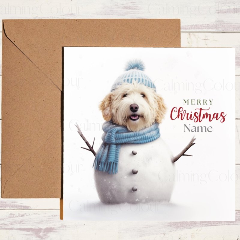 Goldendoodle Snowman Christmas Card | Christmas Card