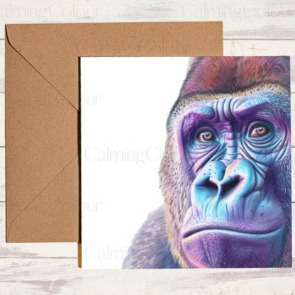 Gorilla | Smiling | Father's Day Card | Calming Colour