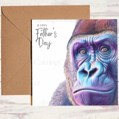 Gorilla | Smiling | Father's Day Card | Calming Colour