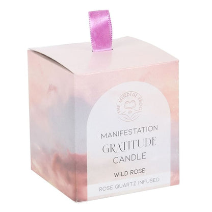 Gratitude Wild Rose Crystal Chip Candle | Calming Colour