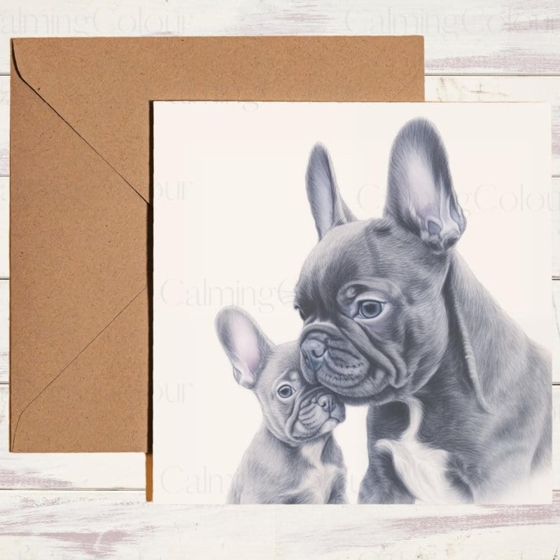 Gray French Bulldog Mother's Day | Dog Greeting Card for Mum | Mother's Day Card