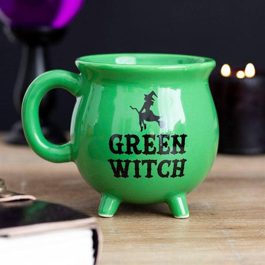 Green Witch Cauldron Mug | Calming Colour