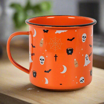 Halloween Print Enamel Mug | Calming Colour