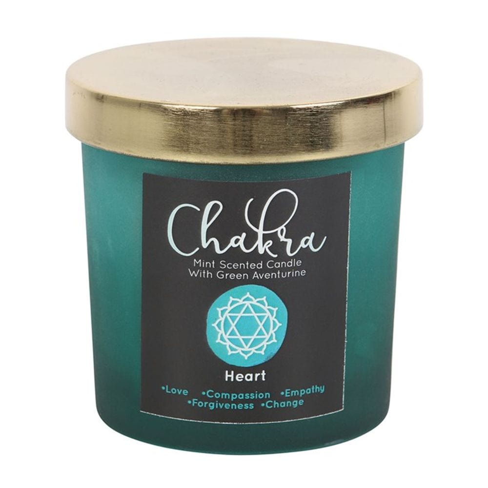 Heart Chakra Mint Crystal Chip Candle | Calming Colour