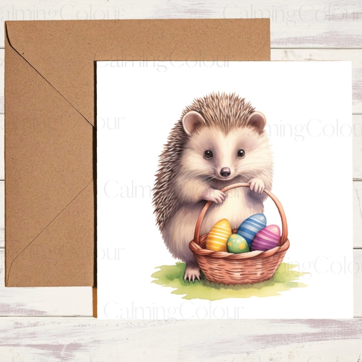 Hedgehog Easter Card | Single Card | Calming Colour