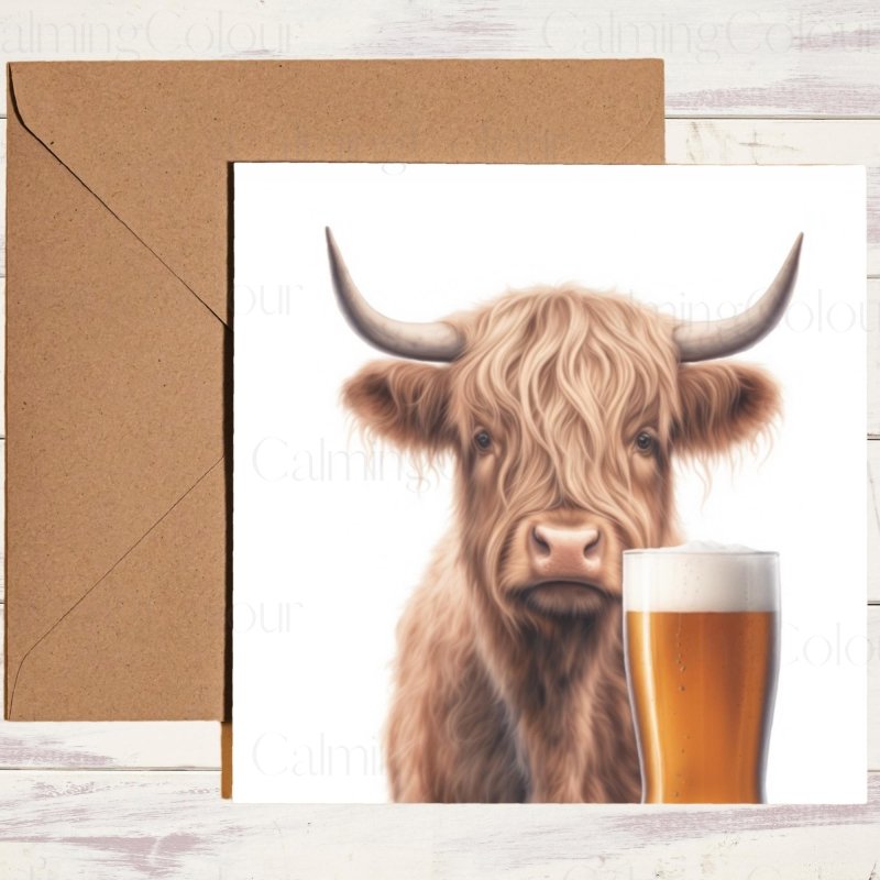 Highland Cow Father's Day Card | Dad With Love | Father's Day