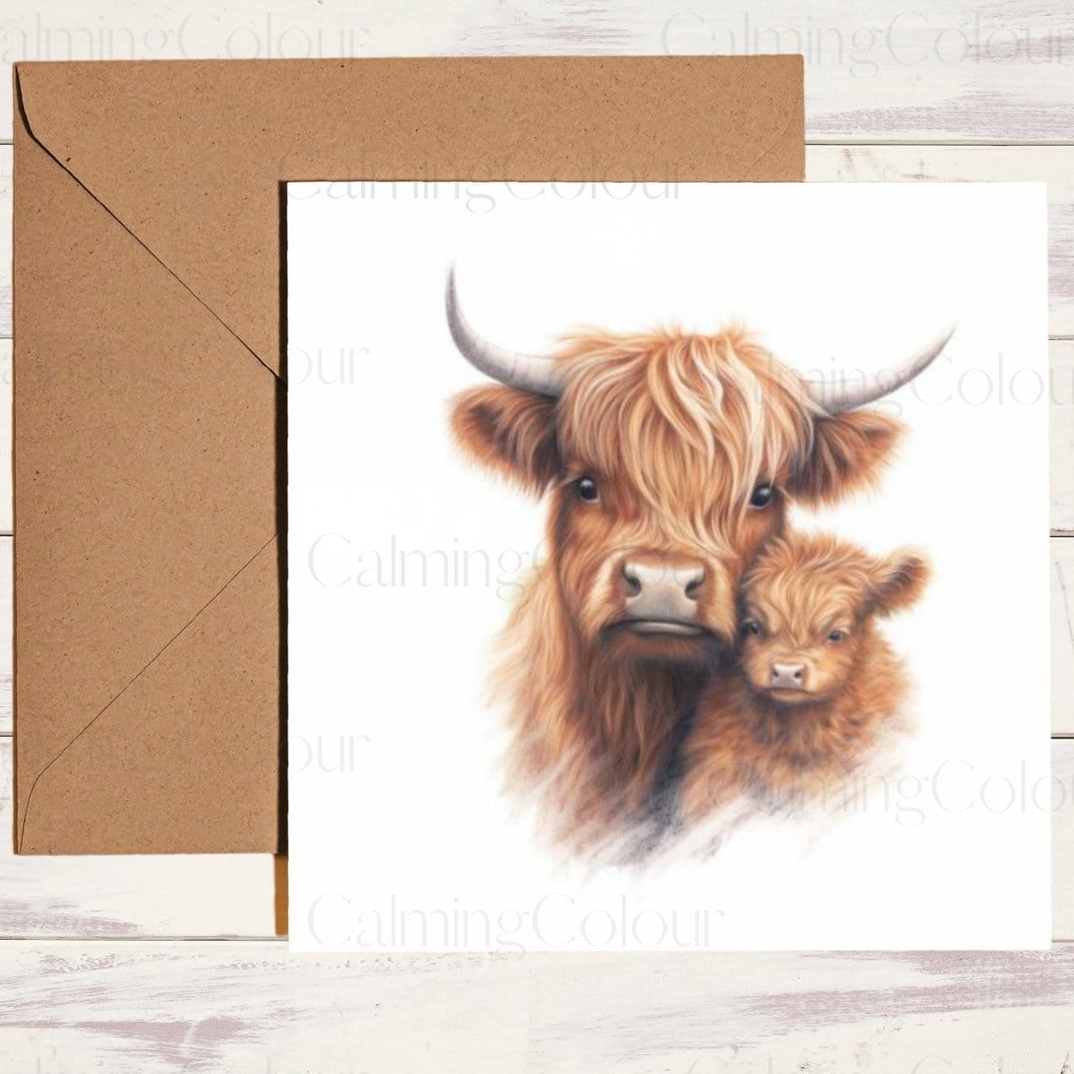 Highland Cow Mother's Day Card | Single Card | Calming Colour