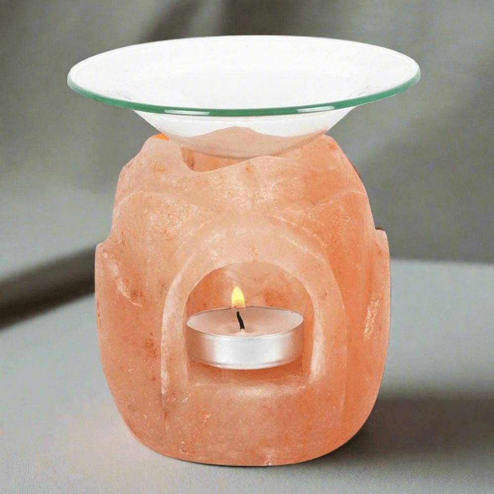 Himalayan Salt Oil Burner | Lotus Flower Shaped | Calming Colour