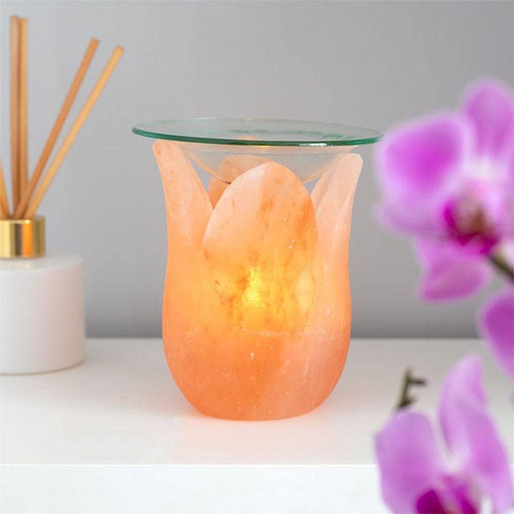 Himalayan Salt Oil Burner | Tulip Shaped | Calming Colour