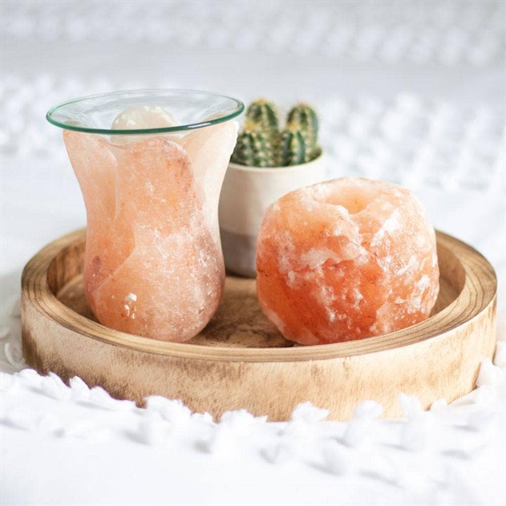 Himalayan Salt Oil Burner | Tulip Shaped | Calming Colour