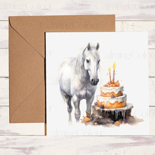 Horse Greeting Card | Card for Horse lover | Autumn Birthday | Birthday Card