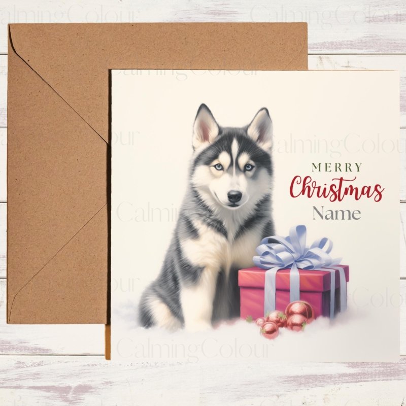 Husky Christmas Card | Dog Lover Greeting Card | Christmas Card