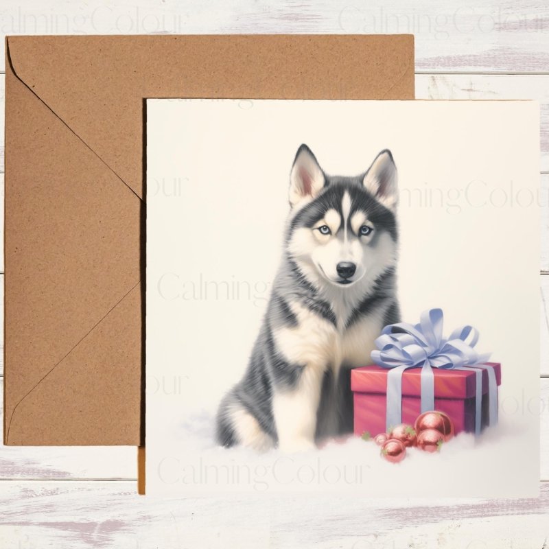 Husky Christmas Card | Dog Lover Greeting Card | Christmas Card