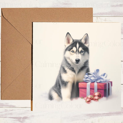 Husky Christmas Card | Dog Lover Greeting Card | Christmas Card