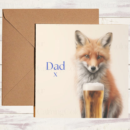 Fox with a Pint | Father's Day Card | Dad With Love