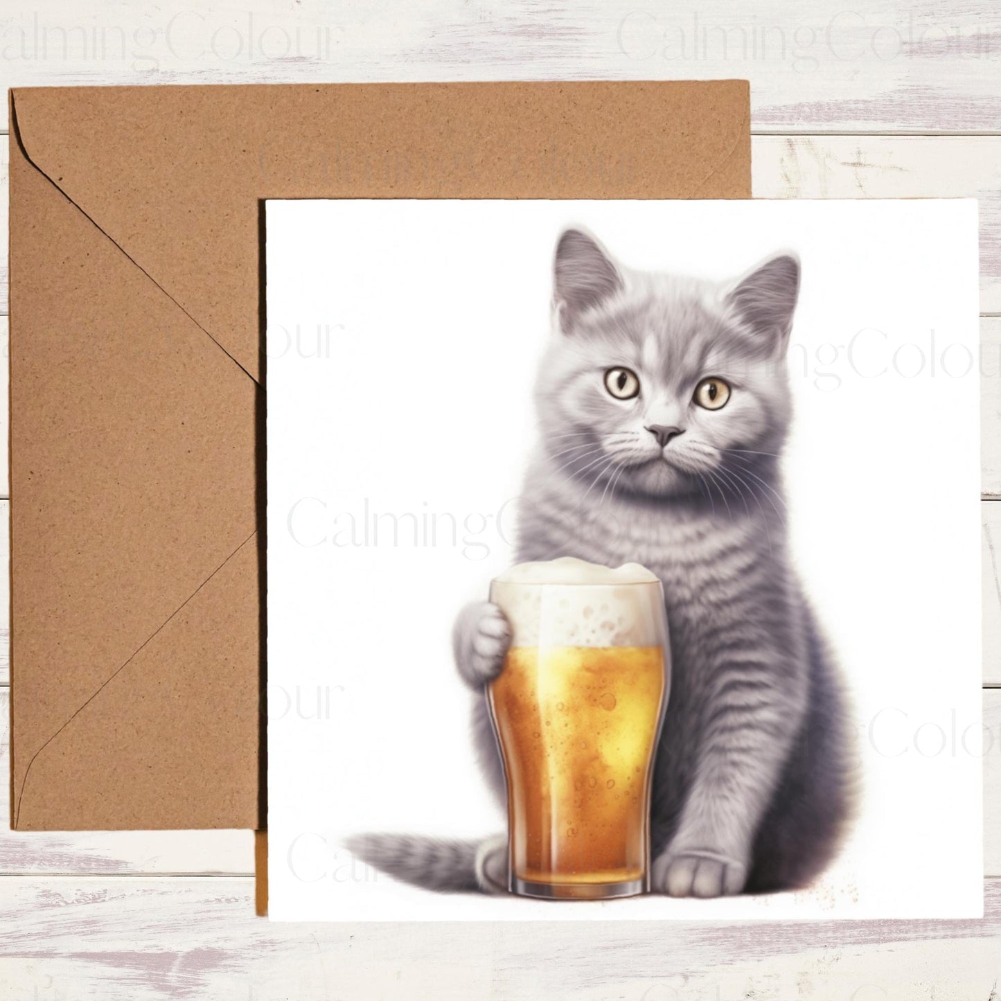 British Shorthair Cat Greeting Card