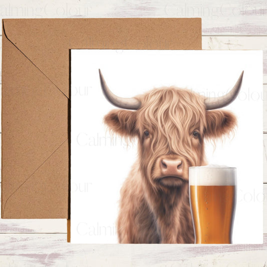 Highland Cow Greeting Card