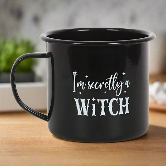 I'm Secretly A Witch Enamel Mug | Calming Colour