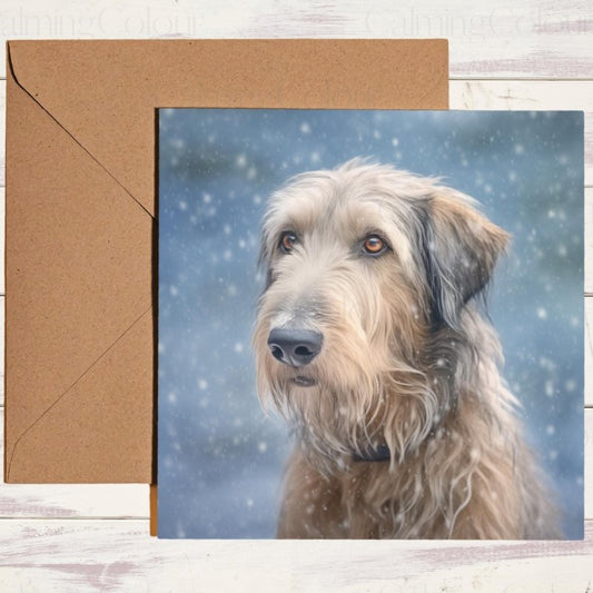 Irish Wolfhound Christmas Card | Snowy Dog Design | Christmas Card