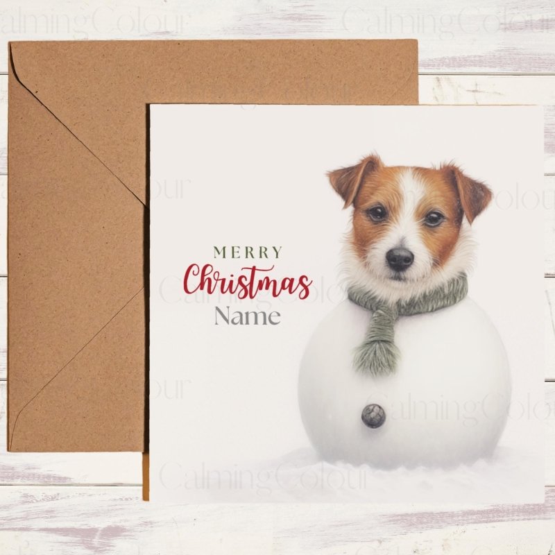 Jack Russell Snowman Christmas Card | Christmas Card