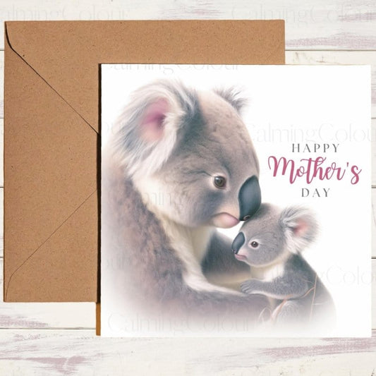 Koala on Mother's Day with Love | Greeting Card for Mum | Mother's Day Card