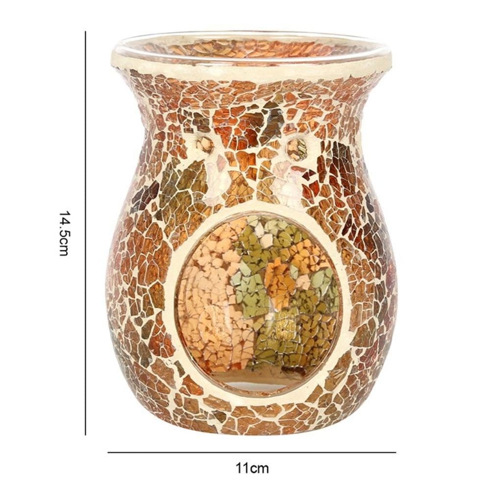 Large Brown Crackle Oil Burner | Calming Colour