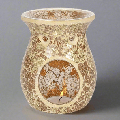 Large Gold Crackle Oil Burner | Calming Colour