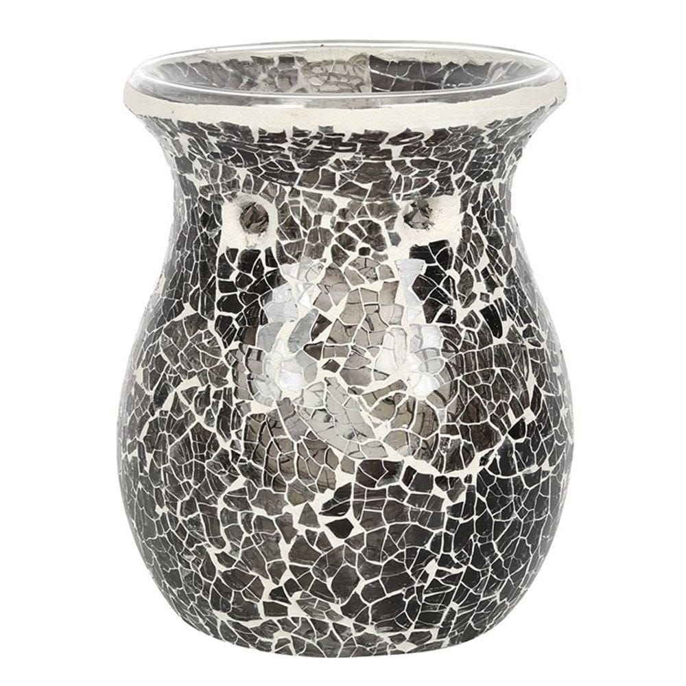 Large Gunmetal Grey Crackle Oil Burner | Calming Colour