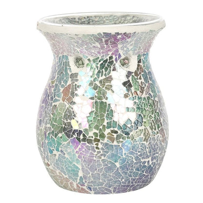 Large Light Blue Iridescent Crackle Oil Burner | Calming Colour