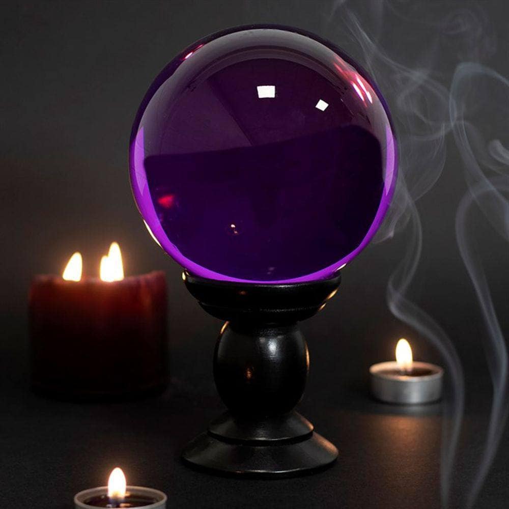 Large Purple Crystal Ball on Stand | 21cm | Calming Colour