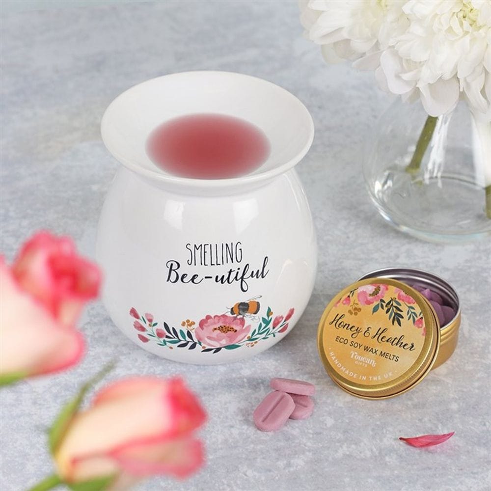 Large Smelling Bee - utiful Wax Melt Burner Gift Set | Calming Colour