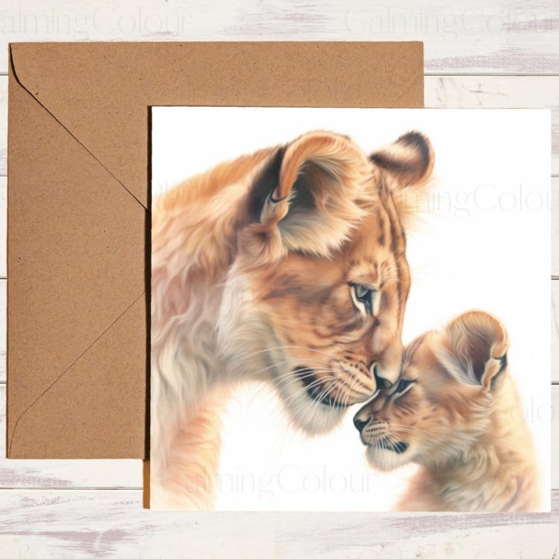 Lion Cub on Mother's Day | Greeting Card for Mum | Mother's Day Card