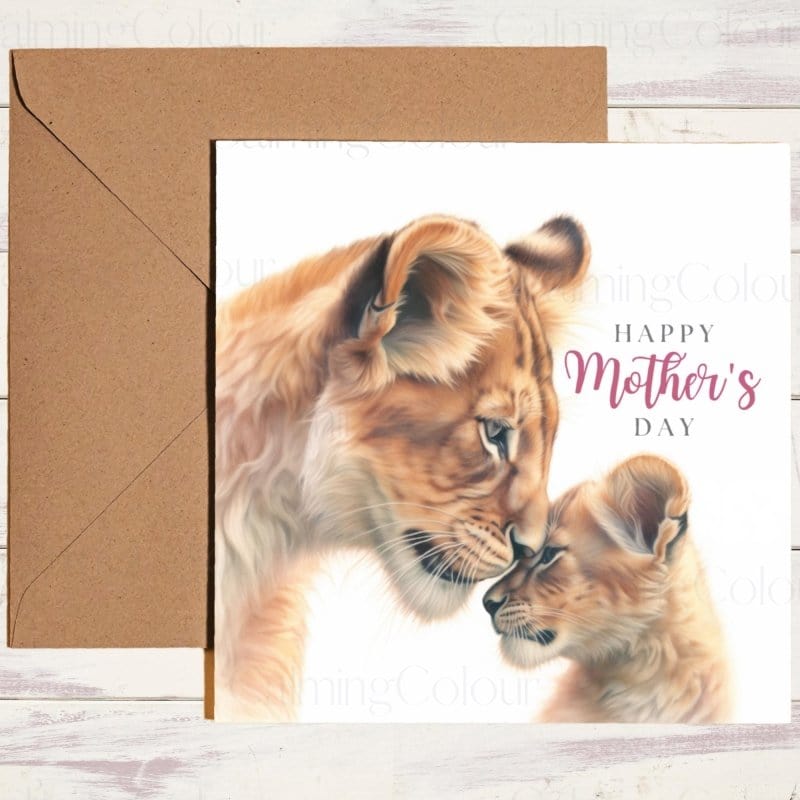 Lion Cub on Mother's Day | Greeting Card for Mum | Mother's Day Card