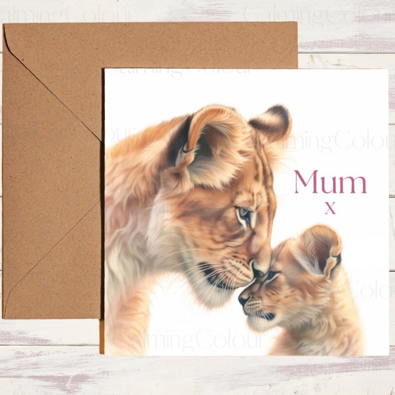 Lion Cub on Mother's Day | Greeting Card for Mum | Mother's Day Card