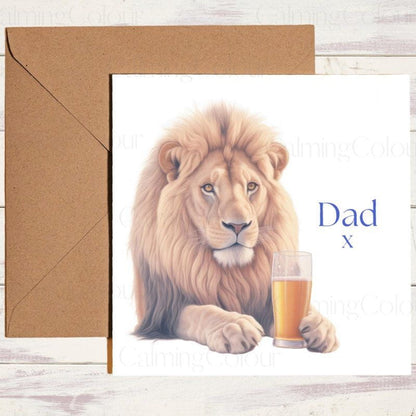 Lion Father's Day Card | Dad Greetings With Love | Father's Day
