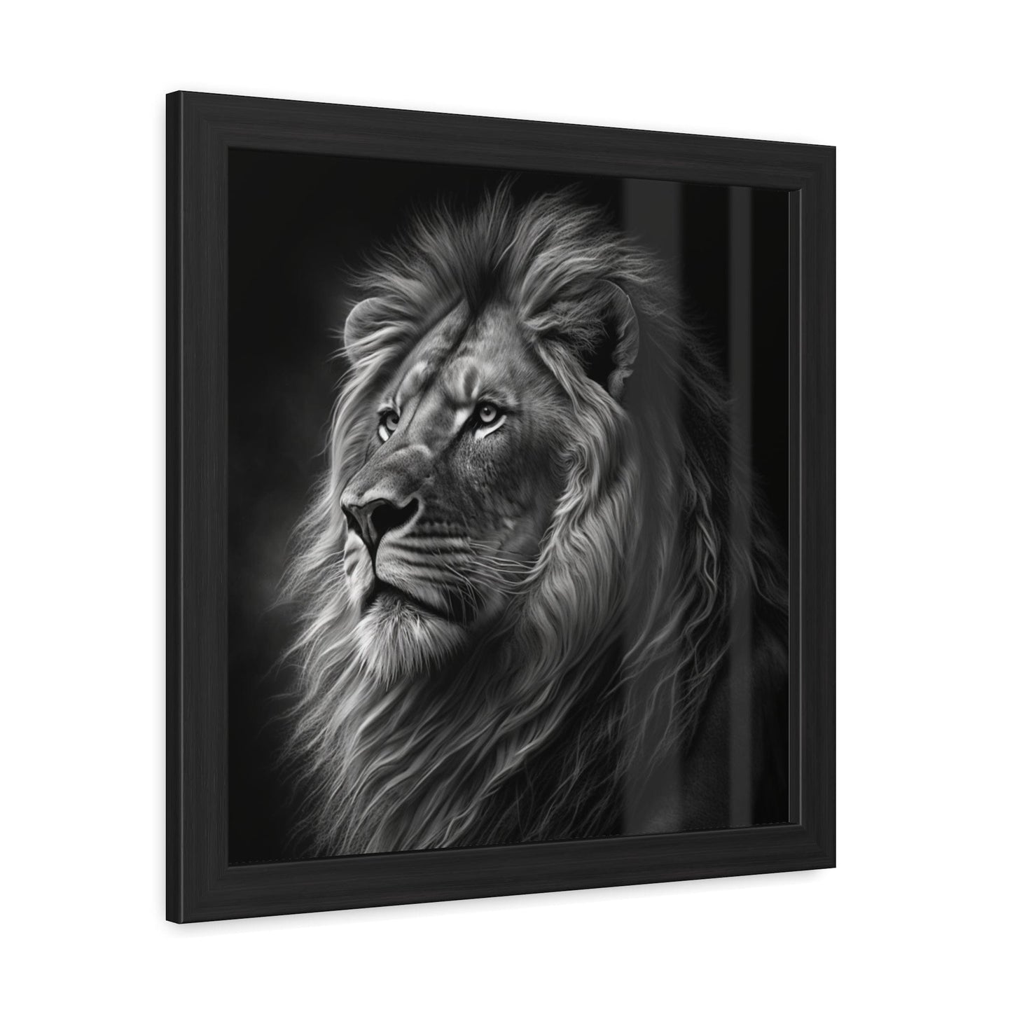 Lion - FRAMED Print "Noble Gaze of the Lion" | Calming Colour